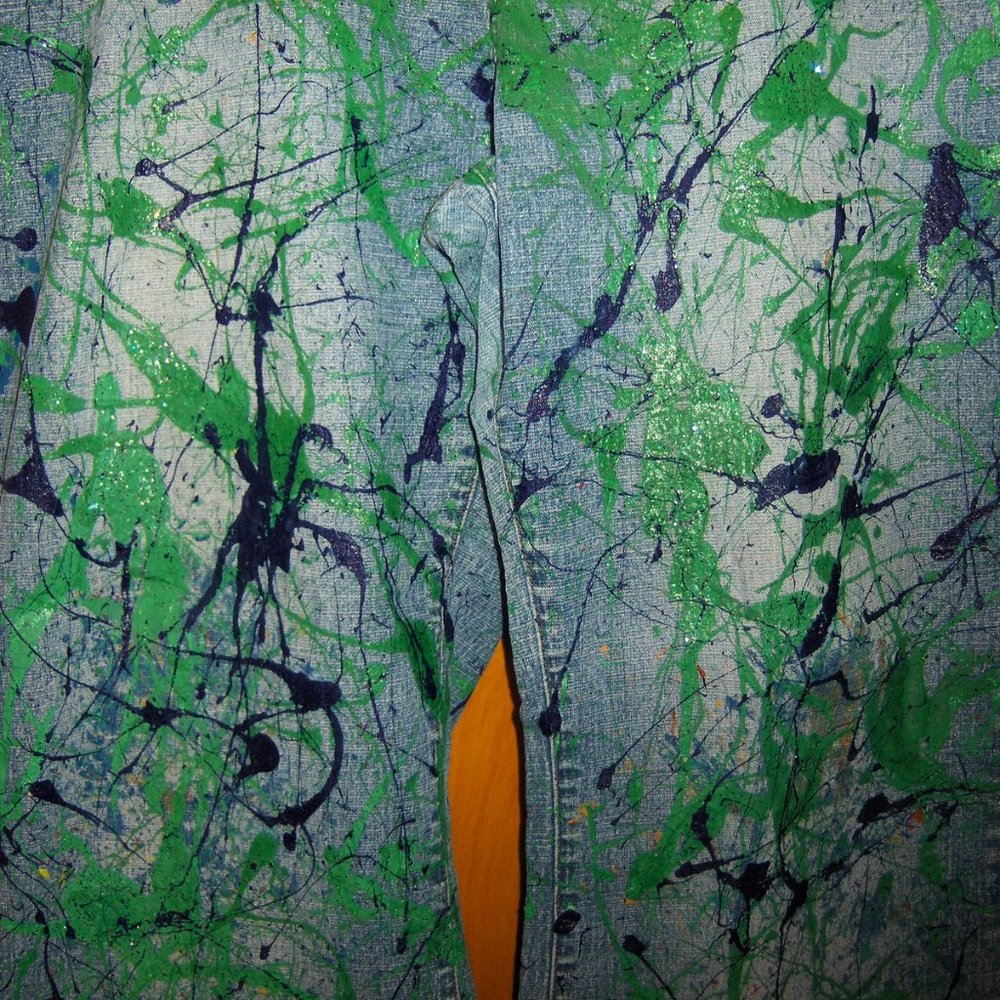 Zana Di Womens Blue Jeans 24 Hand Painted - Picture 3 of 13